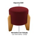 Ver imagem 5 de Puff Decorativo para Sala Luxo 44x44 Cm Veludo Vermelho Milani Store