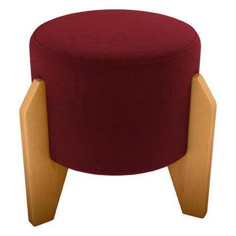 Puff Decorativo para Sala Luxo 44x44 Cm Veludo Vermelho Milani Store