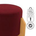 Ver imagem 4 de Puff Decorativo para Sala Luxo 44x44 Cm Veludo Vermelho Milani Store