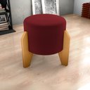 Ver imagem 6 de Puff Decorativo para Sala Luxo 44x44 Cm Veludo Vermelho Milani Store
