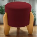 Ver imagem 2 de Puff Decorativo para Sala Luxo 44x44 Cm Veludo Vermelho Milani Store