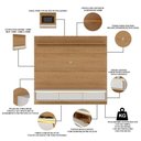 Ver imagem 3 de Painel para TV Toronto C04 65" 180cm MDF com Bancada Suspensa LED Off White Matte Naturale Lyam