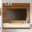 Ver imagem 4 de Painel para TV Toronto C04 65" 180cm MDF com Bancada Suspensa LED Off White Matte Naturale Lyam