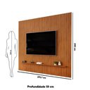 Ver mais imagens de Painel para Tv até 75 Polegadas Ripado Dj Móveis Trento 275 Freijó