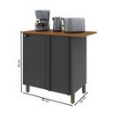 Ver imagem 3 de Balcão de Cozinha 96 cm Bariloche 1 Porta com Tampo 6225.28 Chumbo - Indekes