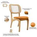 Ver imagem 5 de Kit 5 Cadeiras para Sala de Jantar Cozinha Estofada e Tela Mariah L02 Couríssimo Whisky - Lyam Decor