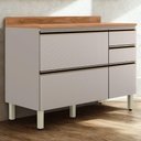 Ver imagem 2 de Balcao com Tampo 4g 1p 120 Cm Mdf Proenca Nogueira Nude Prime Demartez
