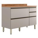 Ver imagem 1 de Balcao com Tampo 4g 1p 120 Cm Mdf Proenca Nogueira Nude Prime Demartez