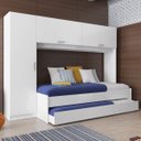 Ver imagem 1 de Guarda Roupa Solteiro com Cama e Auxiliar Embutida