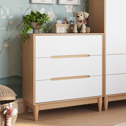 Berço com Cômoda e Guarda Roupa Infantil em Mdf Quater Linha Tomi - 6