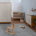 Ver imagem 1 de Kit Quarto Infantil com Pés Square Mel - Cômoda Elfe 4 Gavetas + Guarda-Roupa Elfe + Berço Mini Cama
