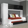 Guarda-Roupa Solteiro com Cama e Auxiliar Embutida Multimóveis - 1