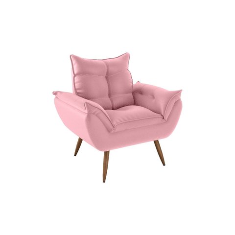 Poltrona Decorativa Opala Suede Azul:rosa