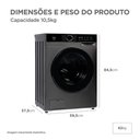 Ver imagem 7 de Lava e Seca Midea MFA01D105B-Gk-01 10,5kg Inverter Titanium Ciclo Pets 7kg Secagem 110V