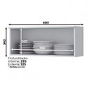 Ver imagem 3 de Armário Aéreo 1 Porta Basculante Americana Henn Branco MDF Armário Suspenso para Cozinha Modulada