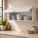 Ver imagem 2 de Armário Aéreo 1 Porta Basculante Americana Henn Branco MDF Armário Suspenso para Cozinha Modulada