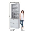 Ver imagem 3 de Paneleiro Simples 2 Portas de Vidro 2 Gavetas Americana Henn