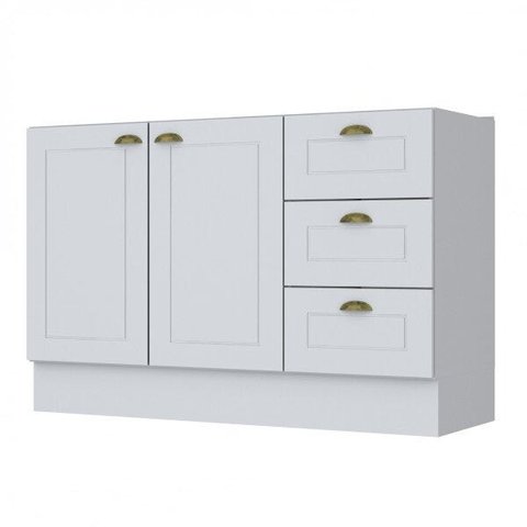 Balcão de Cozinha Americana - 2 Portas 3 Gavetas - MDF - Henn