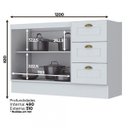 Ver imagem 5 de Balcão de Cozinha 120cm 2 Portas 3 Gavetas MDF Americana Henn para Pia Completo