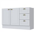 Ver imagem 1 de Balcão de Cozinha 120cm 2 Portas 3 Gavetas MDF Americana Henn para Pia Completo