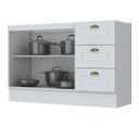 Ver imagem 3 de Balcão de Cozinha 120cm 2 Portas 3 Gavetas MDF Americana Henn para Pia Completo