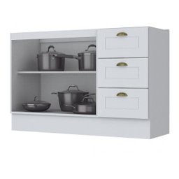 Balcão de Cozinha Americana - 2 Portas 3 Gavetas - MDF - Henn - 2