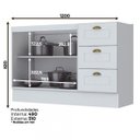 Ver imagem 4 de Balcão de Cozinha 120cm 2 Portas 3 Gavetas MDF Americana Henn para Pia Completo