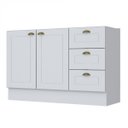 Ver imagem 3 de Balcão de Cozinha 120cm 2 Portas 3 Gavetas MDF Americana Henn para Pia Completo