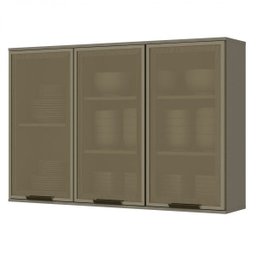 Armário Aéreo 3 Portas de Vidro Connect Móveis Henn - 3