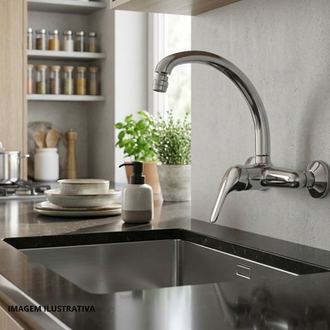 Misturador Monocomando para Cozinha de Parede Vega 7006