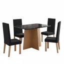 Ver imagem 2 de Sala de Jantar Mesa Isa 120cm Vidro com 4 Cadeiras Laura Preto/Mel