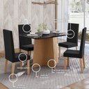 Ver imagem 6 de Sala de Jantar Mesa Isa 120cm Vidro com 4 Cadeiras Laura Preto/Mel
