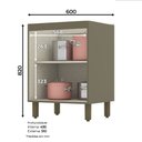 Ver imagem 3 de Balcão de Cozinha sem Tampo 2 Portas 60cm Connect Henn