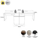 Ver imagem 3 de Mesa L Escritório 2 Lugares 3,00m X 1,50m Pés Painel F5 Cor:nogal com Preto