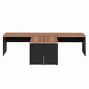 Ver imagem 5 de Mesa L Escritório 2 Lugares 3,00m X 1,50m Pés Painel F5 Cor:nogal com Preto