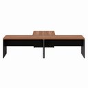 Ver imagem 7 de Mesa L Escritório 2 Lugares 3,00m X 1,50m Pés Painel F5 Cor:nogal com Preto