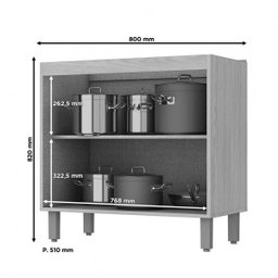 Balcão 2 Portas 80cm Connect Henn - 3