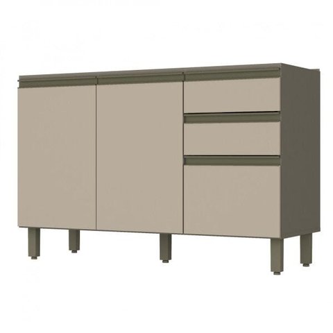 Balcão Pia 2 Gavetas 3 Portas 120cm Connect Henn