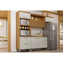 Ver imagem 1 de Cozinha Modulada Completa Princesa 3 Peças (1aéreo+1balcão+1paneleiro) C6p62 Freijo/off White -