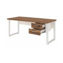 Ver imagem 4 de Mesa Escritório Pé Quadro 1,50x0,60m c/ Gavetas Nogal Sevilha / Champanhe