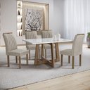 Ver imagem 1 de Conjunto Mesa Arizona 120cm com 4 Cadeiras Arizona Tampo Smart Plus com Vidro