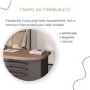 Ver imagem 7 de Escrivaninha Mesa Escritório em L Diretor Tamburato Le com 4 Gavetas 180cm Marrom/Nogal/Preto Artany