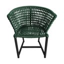 Ver imagem 3 de Kit 6 Cadeiras de Jantar Salinas em Corda Naútica Verde Oliva Base Alumínio Preto