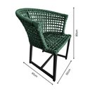 Ver imagem 5 de Kit 6 Cadeiras de Jantar Salinas em Corda Naútica Verde Oliva Base Alumínio Preto