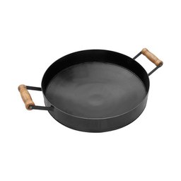 Kit Fogareiro Bifeira Preto 35cm com Disco de 43cm C/ Borda 7cm e Tampa - 3