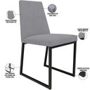 Ver imagem 4 de Kit 04 Cadeiras Para Sala De Jantar Base Aço Industrial Preto Dafne L02 Suede Cinza - Lyam Decor