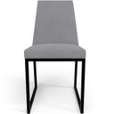 Ver imagem 6 de Kit 04 Cadeiras Para Sala De Jantar Base Aço Industrial Preto Dafne L02 Suede Cinza - Lyam Decor