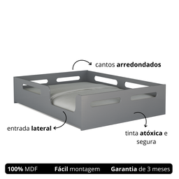 Cama Infantil Montessoriana Casal com Proteção Lateral para Crianças - 4