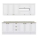 Ver imagem 7 de Cozinha Modulada 240cm 7 Peças 11 Portas 3 Gavetas Americana Henn - Branco/calcare
