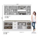 Ver imagem 2 de Cozinha Modulada 240cm 7 Peças 11 Portas 3 Gavetas Americana Henn - Branco/calcare